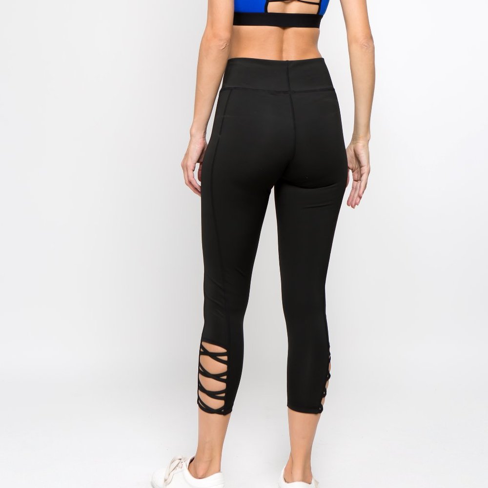 Active Lattice Ankle Cutout Workout Leggings